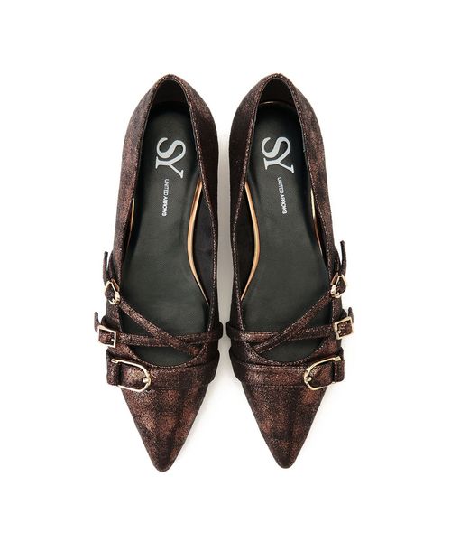 SY/＜SY＞ポインテッド3ベルト フラット20●↑/フラットシューズ