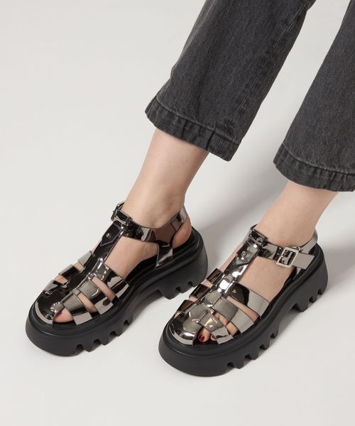 美品 JVAM フラットグルカシューズ オフホワイト 37 グルカサンダル 靴 シューズ シンプル レディース[品番