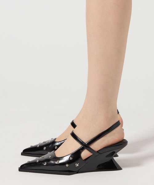 ＜SY＞ポインテッドベルトウェッジバックベルト パンプス60● SY＞ ポインテッドベルトウェッジバックベルト パンプス60○↑