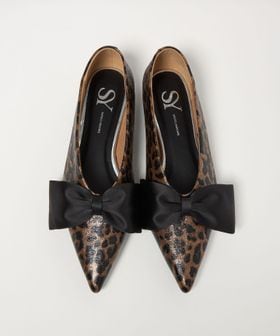 SY/＜SY＞ポインテッド ビッグ リボン フラット10↑/フラットシューズ