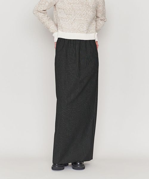 ASTRAET＞ストライプ ウエストゴム マキシスカート