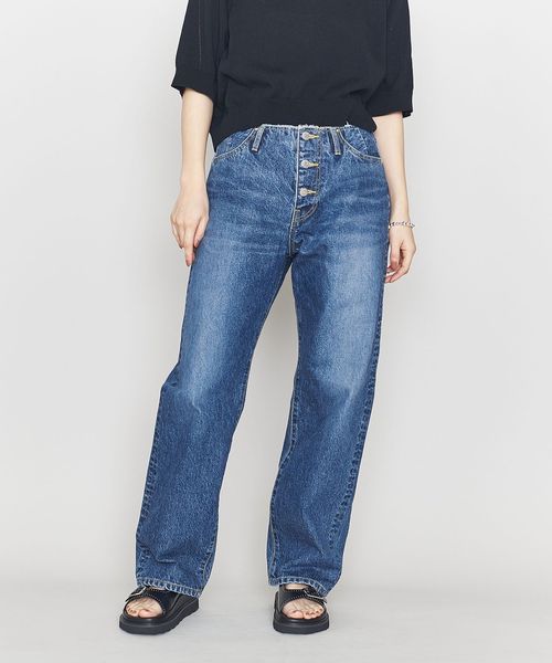 【美品】ASTRAET アストラット　バックカットオフ デニムジャケット オールオーバーカモメと家紋ジャカードリラックスフィットデニム