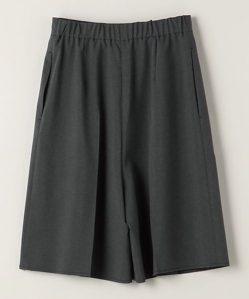 ＜ASTRAET＞2タック カットオフ ワイドハーフパンツ　ダークグレー ASTRAET＞2タック カットオフ ワイドハーフパンツダークグレー