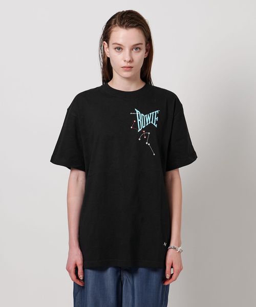 tシャツ 「ASTRAET」D/BOWIE ZIGGY プリントTシャツ レディース ASTRAET tシャツ 「ASTRAET」D/BOWIE ZIGGY プリントTシャツ