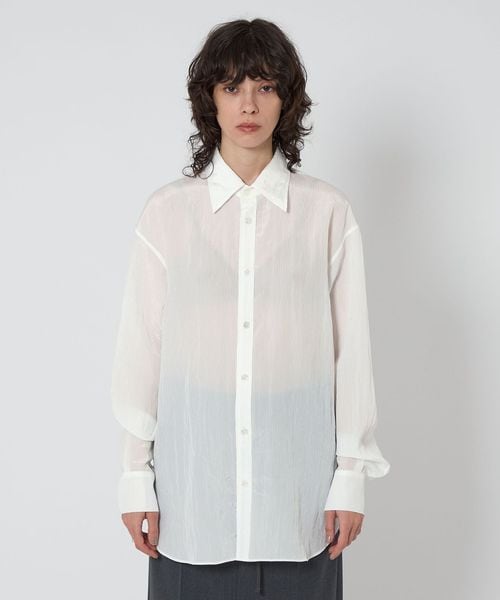 ブラウス シャツ 「ASTRAET」ストライプ シアー レギュラーカラーシャツ UNISEX レディース ASTRAET ブラウス シャツ 「ASTRAET」ストライプ シアー