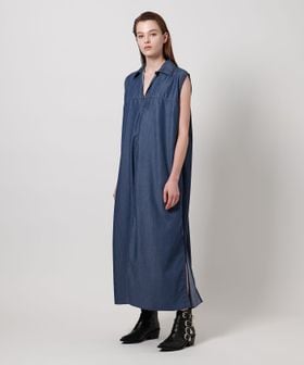 ASTRAET/＜ASTRAET＞スキッパー スリット ノースリーブワンピース/ワンピース