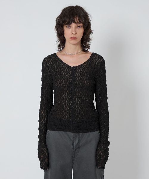 UNITED ARROWS レースモチーフシアーカーディガン レースモチーフ シアー カーディガン