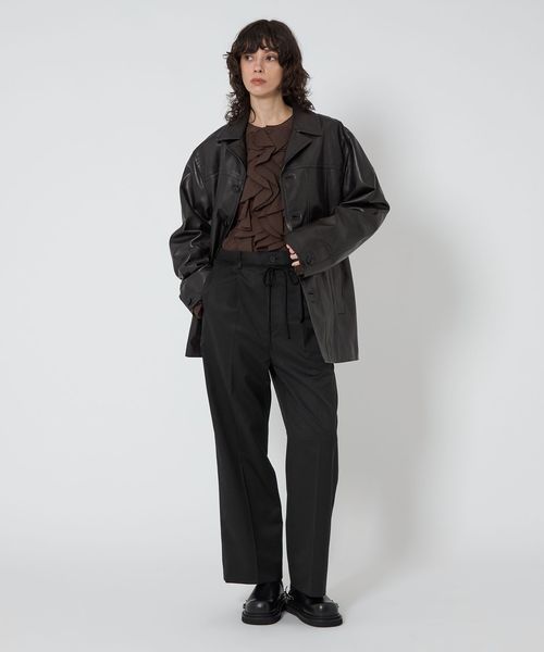 ASTRAET＞タック ドローコード ワイドパンツ