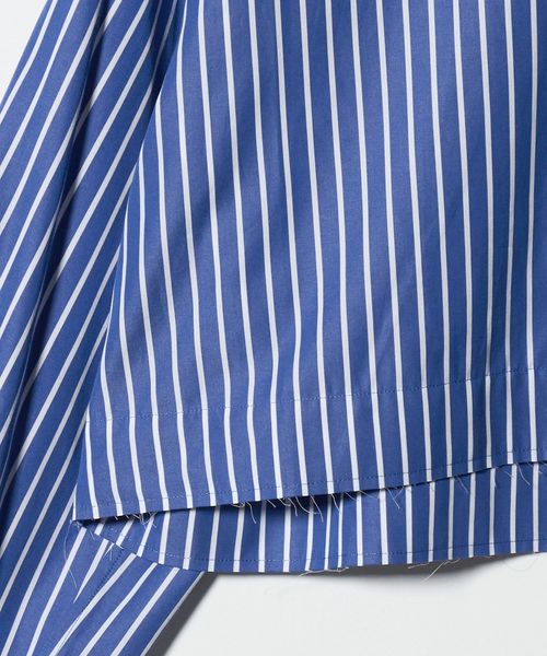 ブラウス シャツ 「ASTRAET」ストライプ クロップド レギュラーカラーシャツ レディース ASTRAET＞ストライプ クロップド レギュラーカラーシャツ
