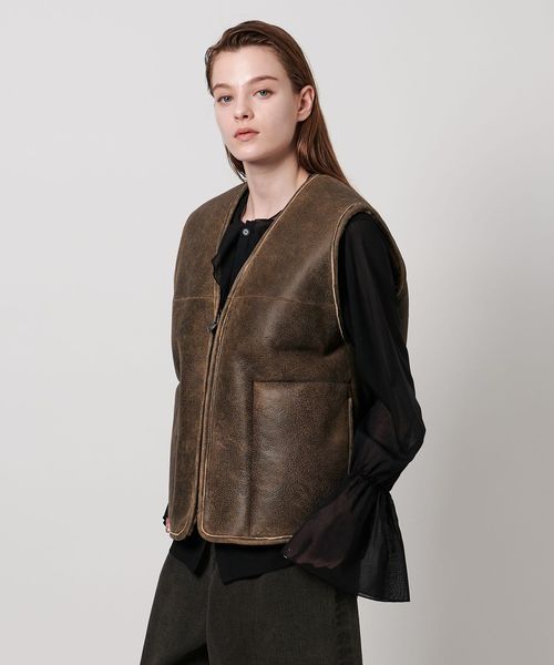 ASTRAET＞ムートン ジップベスト UNISEX