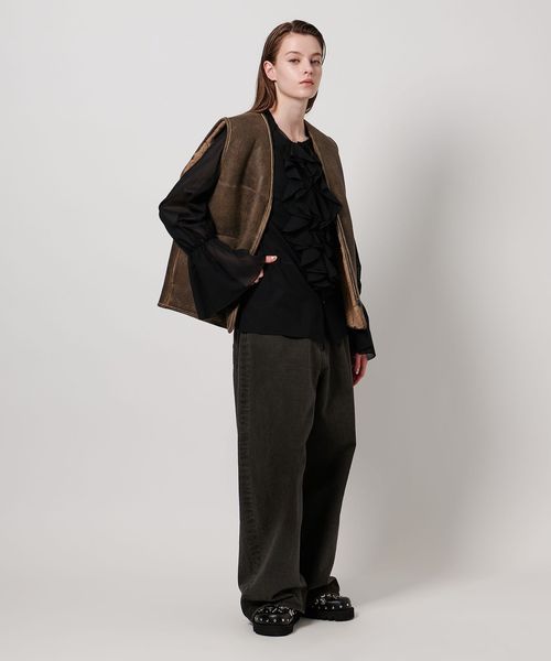 ASTRET ファーベスト　ユナイテッドアローズ ASTRAET＞ムートン ジップベスト UNISEX