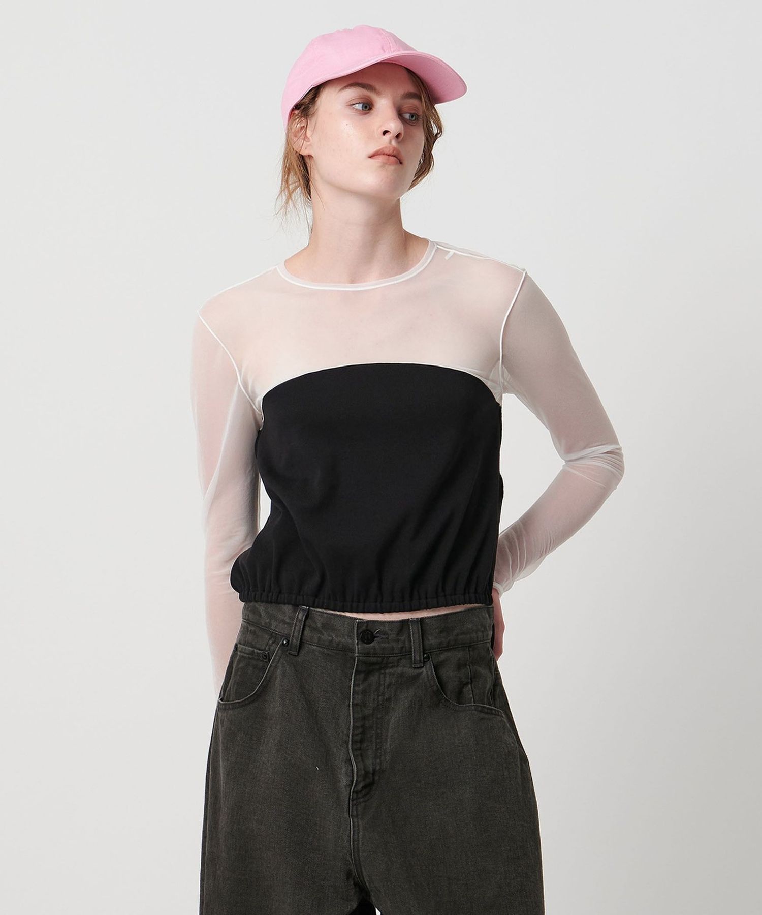 UNITED ARROWS シアースリーブ コンビ ブラウス 新品 UNITED ARROWS（ユナイテッドアローズ）の「シアースリーブ