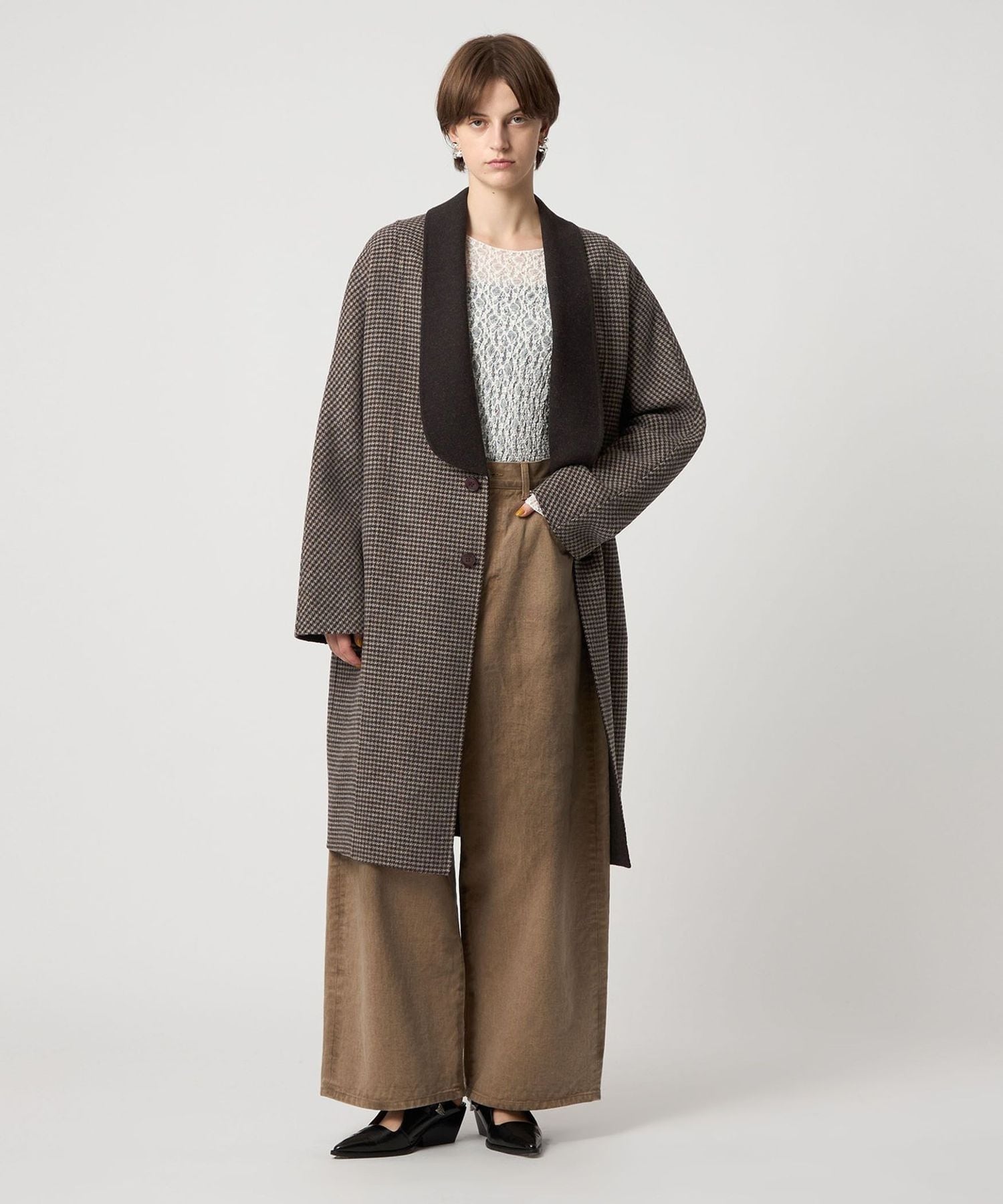 アストラット ASTRAET 4ポケット ノーカラーコート ブラック サイズ0