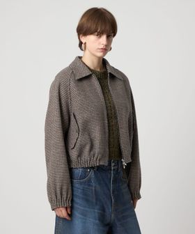 ASTRAET/＜ASTRAET＞ハウンドトゥース ステンカラー ジップブルゾン/その他コート / ブルゾン