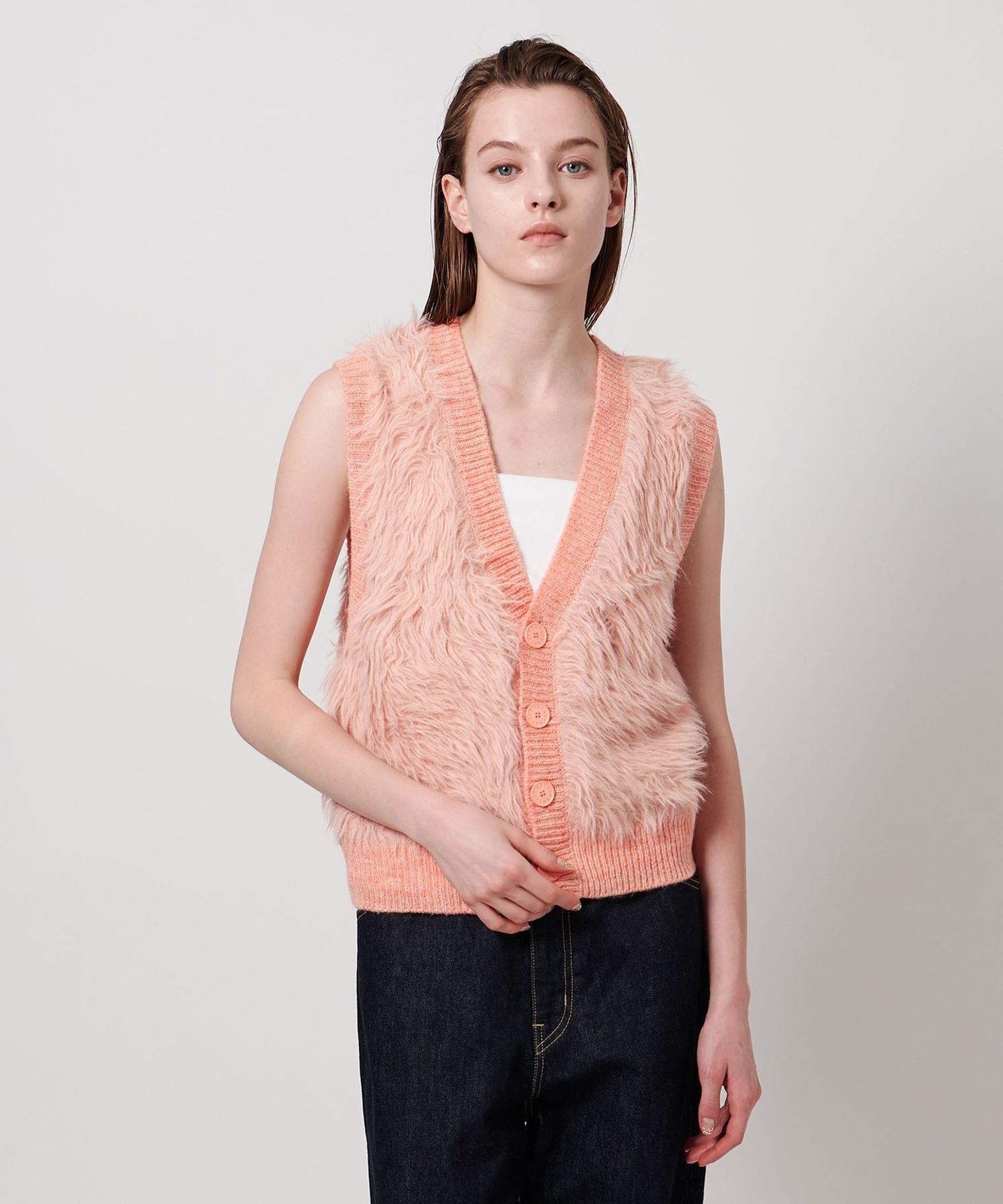 ASTRAET＞シャギー クルーネック カーディガン ASTRAET ユナイテッド