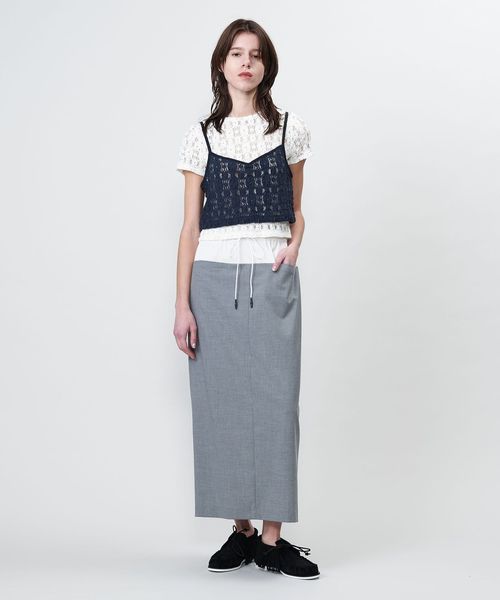 ASTRAET＞ レース クルーネックTシャツ