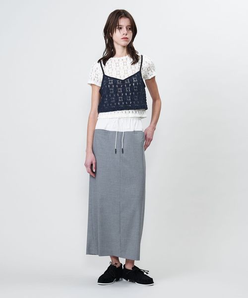 ASTRAET＞ レース クルーネックTシャツ