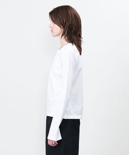 ASTRAET＞ ジップ クルーネック フレアスリーブカットソー
