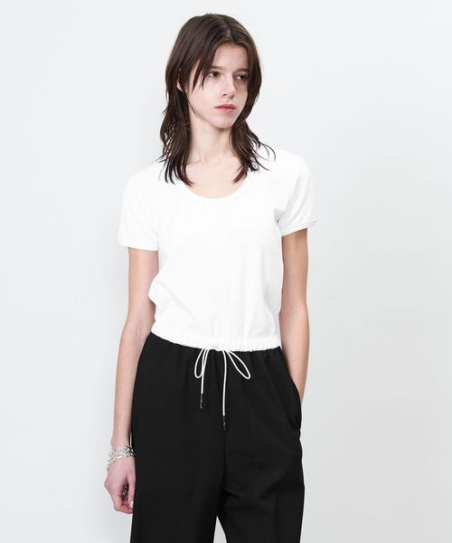 ASTRAET＞リブ UネックTシャツ