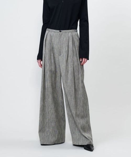 ASTRAET＞スラブ タック ワイドパンツ