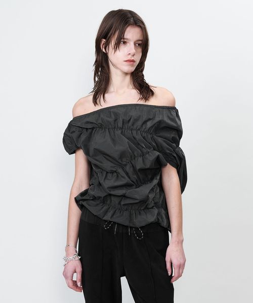 ブラウス シャツ 「ASTRAET」 タフタ シャーリング ノースリーブブラウス レディース ASTRAET ブラウス シャツ 「ASTRAET」 タフタ シャーリング