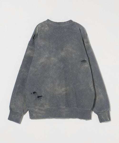 ASTRAET＞アシッドウォッシュ ダメージ スウェット