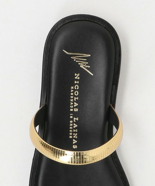 NICOLAS LAINAS＞BLK×GOLD サンダル