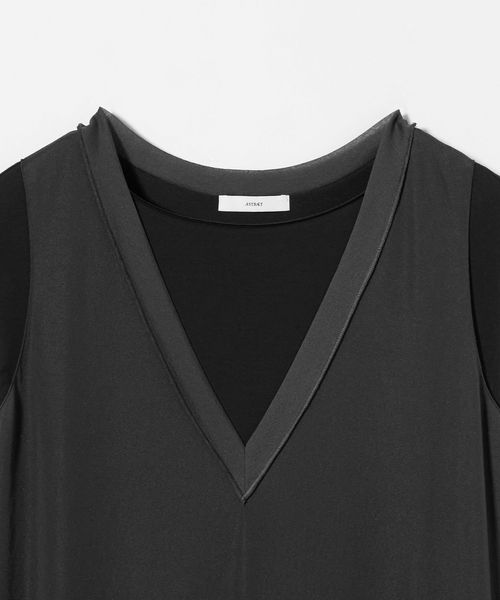 今期＜ASTRAETアストラット＞テンジクxシフォン レイヤード ワンピース UNITED ARROWS｜<ASTRAET>テンジクxシフォン レイヤード