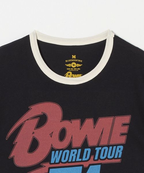 tシャツ 「BLUESCENTRIC」D BOWIE TOUR74 Tシャツ レディース David Bowie '74 Vintage Tour Ladies T Shirt - Relaxed Fit