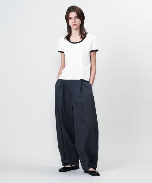 ASTRAET（アストラット）｜コットン フライス トリム UネックT