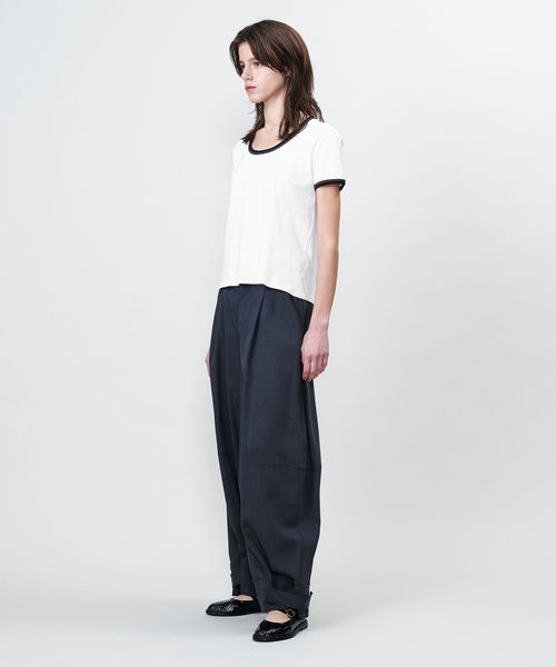 ASTRAET【アストラット】 コットン フライス トリム UネックT