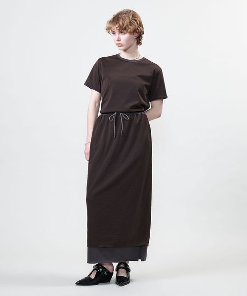 tシャツ 「ASTRAET」テンジクxシフォン レイヤード Tシャツ レディース ASTRAET＞テンジクxシフォン レイヤード Tシャツ