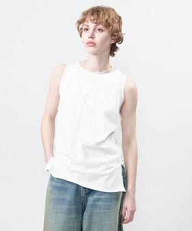 ASTRAET/＜ASTRAET＞テンジクxシフォン レイヤード ノースリーブカットソー/タンクトップ / キャミソール