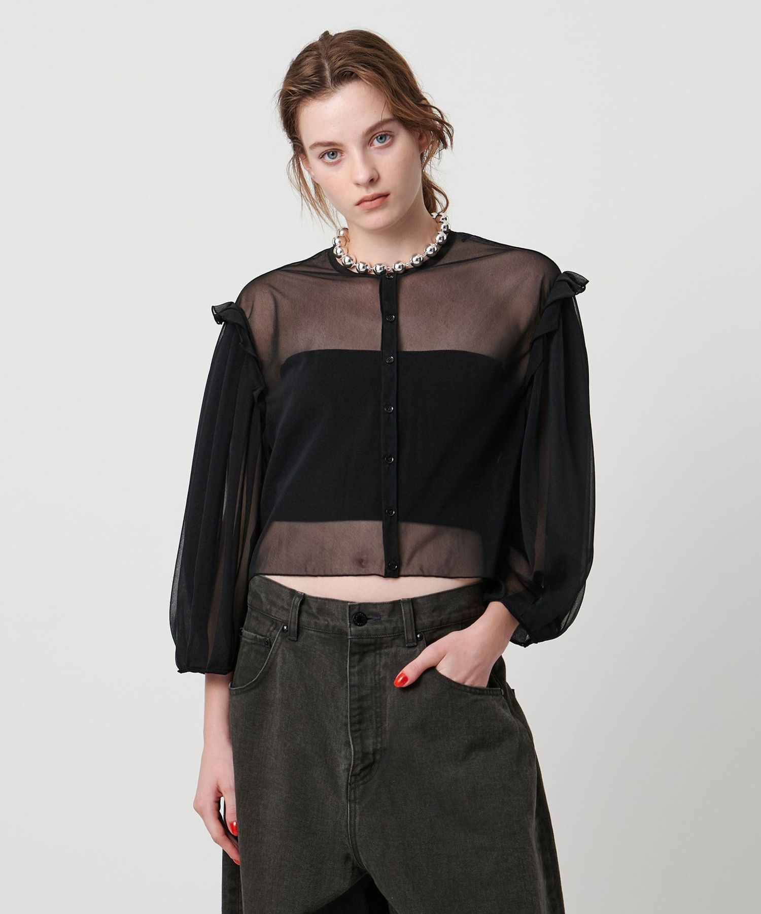 UNITED ARROWS シアー フィット クルーネック カットソー BEAUTY&YOUTH UNITED ARROWS｜コットンナイロン天竺 シアー