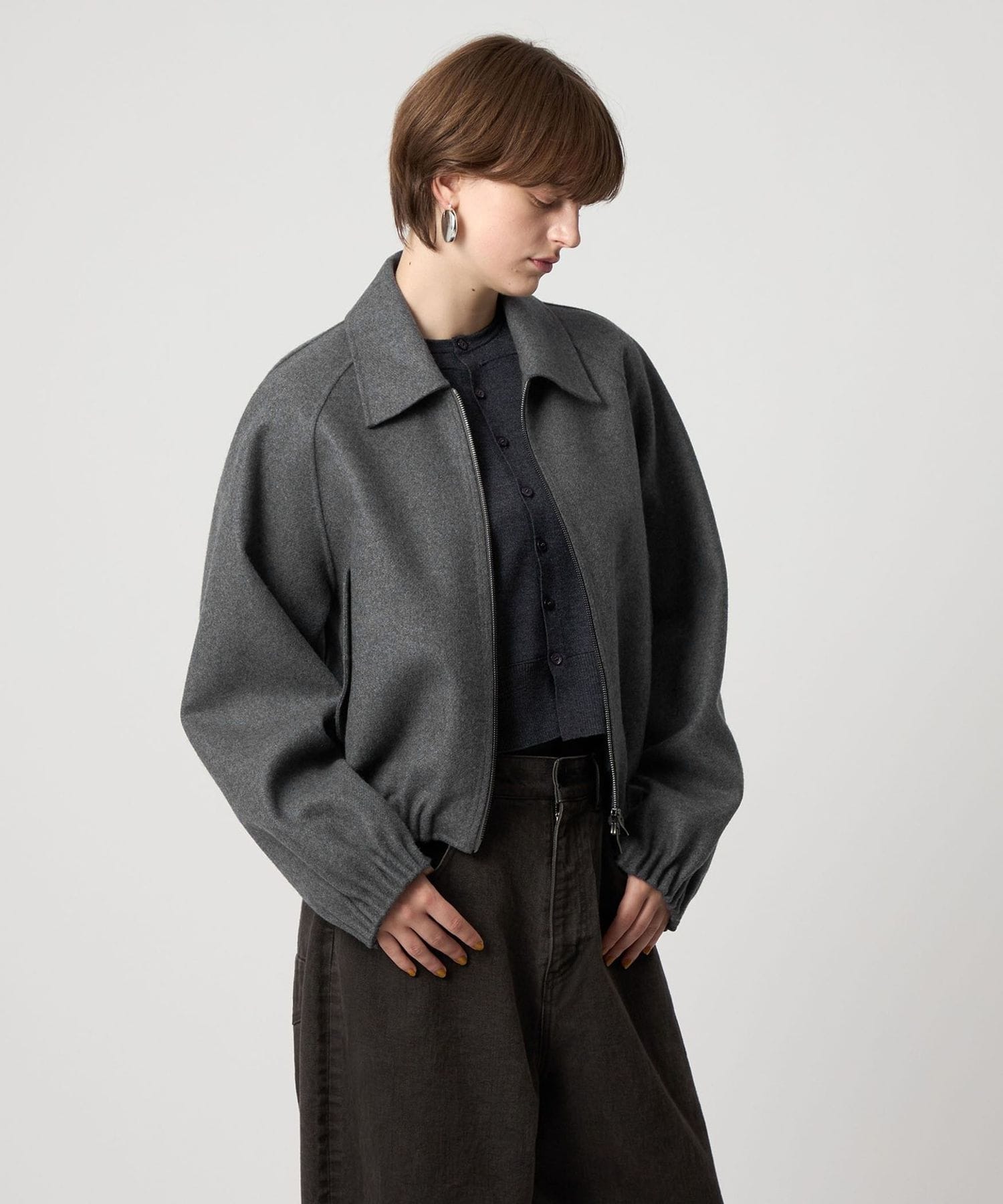 ASTRAET＞リバー ステンカラー ジップブルゾン