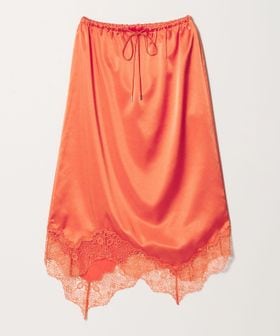 ASTRAET/＜ASTRAET＞サテン スソレース スカート/その他スカート