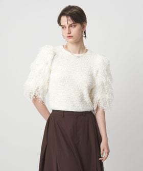 ASTRAET/＜ASTRAET＞ フリンジスリーブ クルーネックニット/ニット / セーター