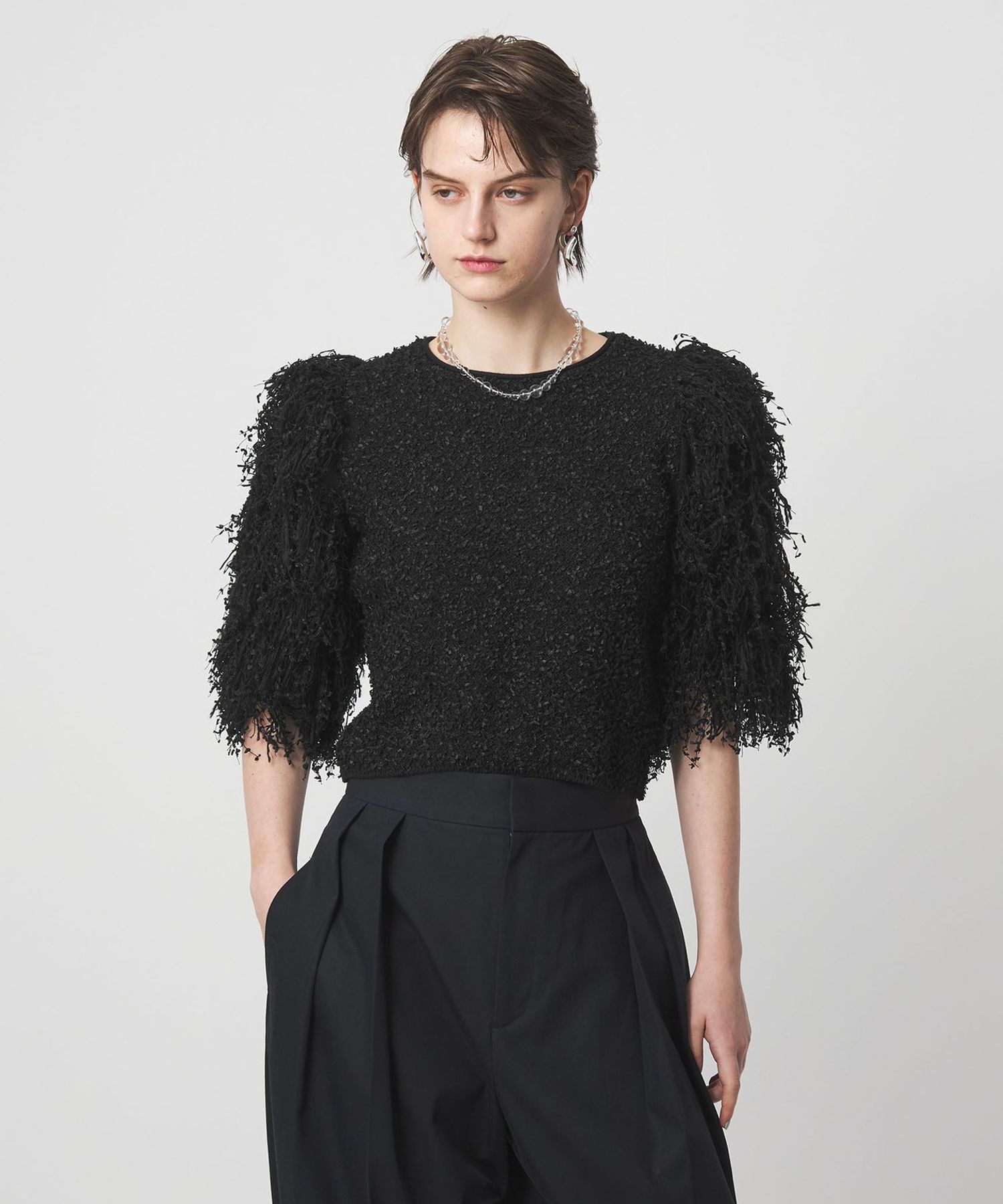 ASTRAET レース クルーネックT ASTRAET＞レース クルーネックカットソー