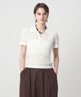 ASTRAET/＜ASTRAET＞12G アイレット カラー ショートスリーブニット/ニット / セーター