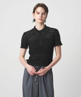 ASTRAET/＜ASTRAET＞12G アイレット カラー ショートスリーブニット/ニット / セーター