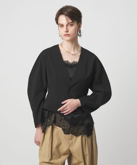 ASTRAET/＜ASTRAET＞カーブスリーブ ノーカラージャケット/ノーカラージャケット