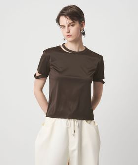 ASTRAET/＜ASTRAET＞エリソデスリット クルーネックTシャツ/Tシャツ / カットソー