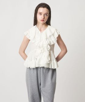 ASTRAET/＜ASTRAET＞ペプラム フリルカラー ノースリーブブラウス/シャツ / ブラウス