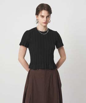 ASTRAET/＜ASTRAET＞14G リブ フリル クルーネックニット/ニット / セーター