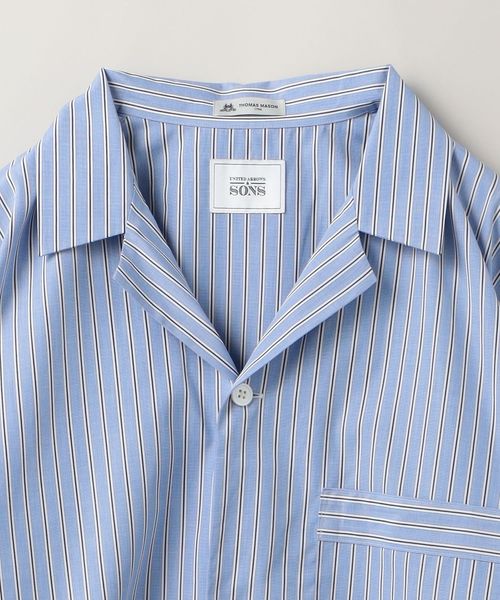 UNITED ARROWS & SONS by MASAKI KAWASE> STRIPE PAJAMA MIX SHIRT/シャツ