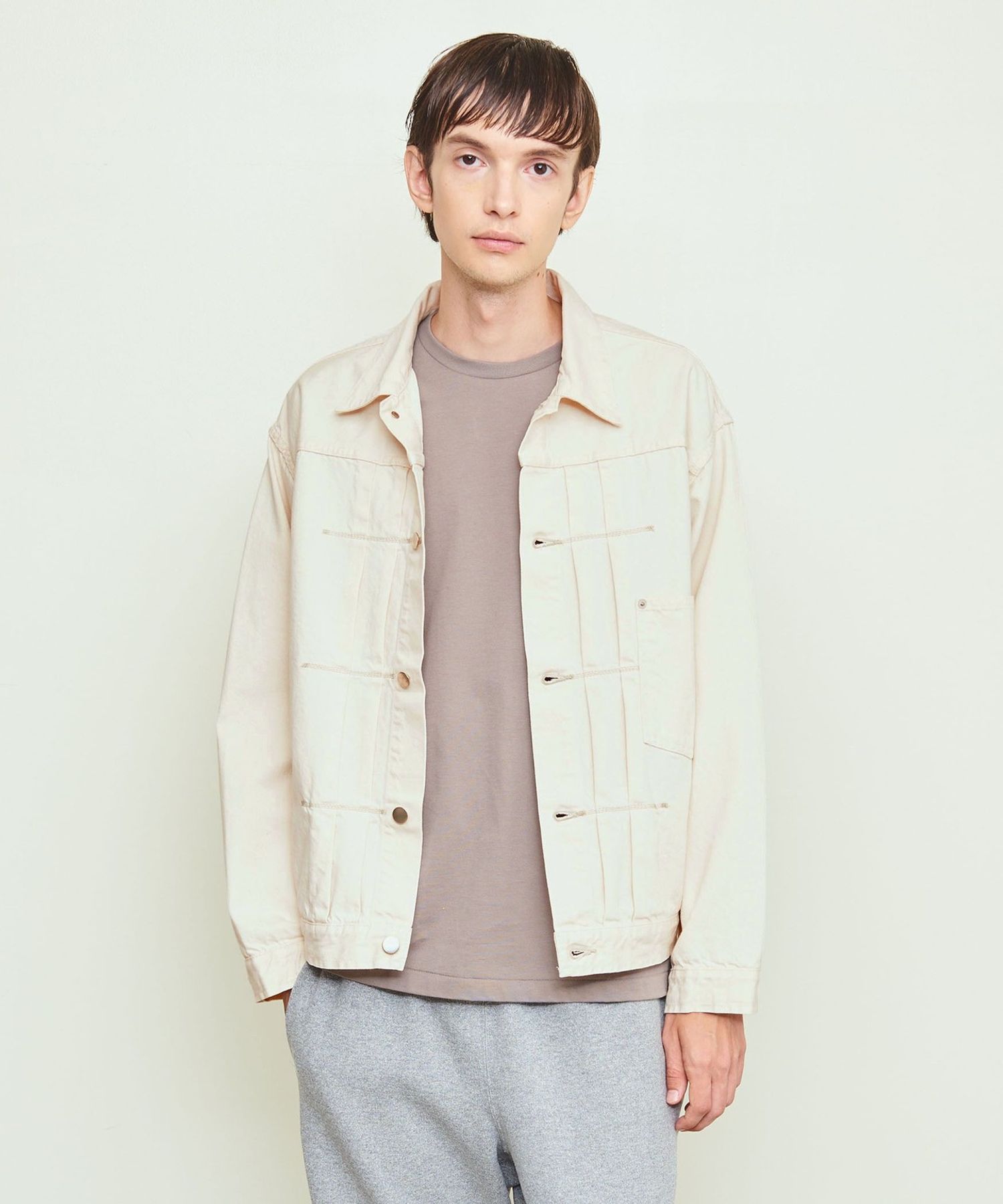 UNITED ARROWS & SONS＞ WHITE DENIM TRCKER JACKET/デニムジャケット