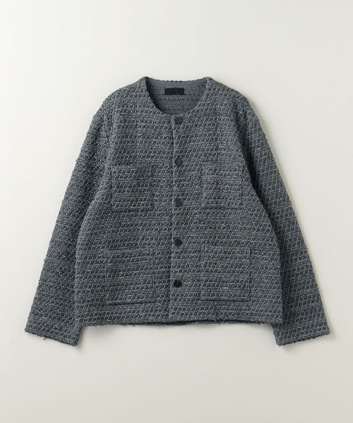 COOHEM＞ TWEED JACKET/ノーカラージャケット