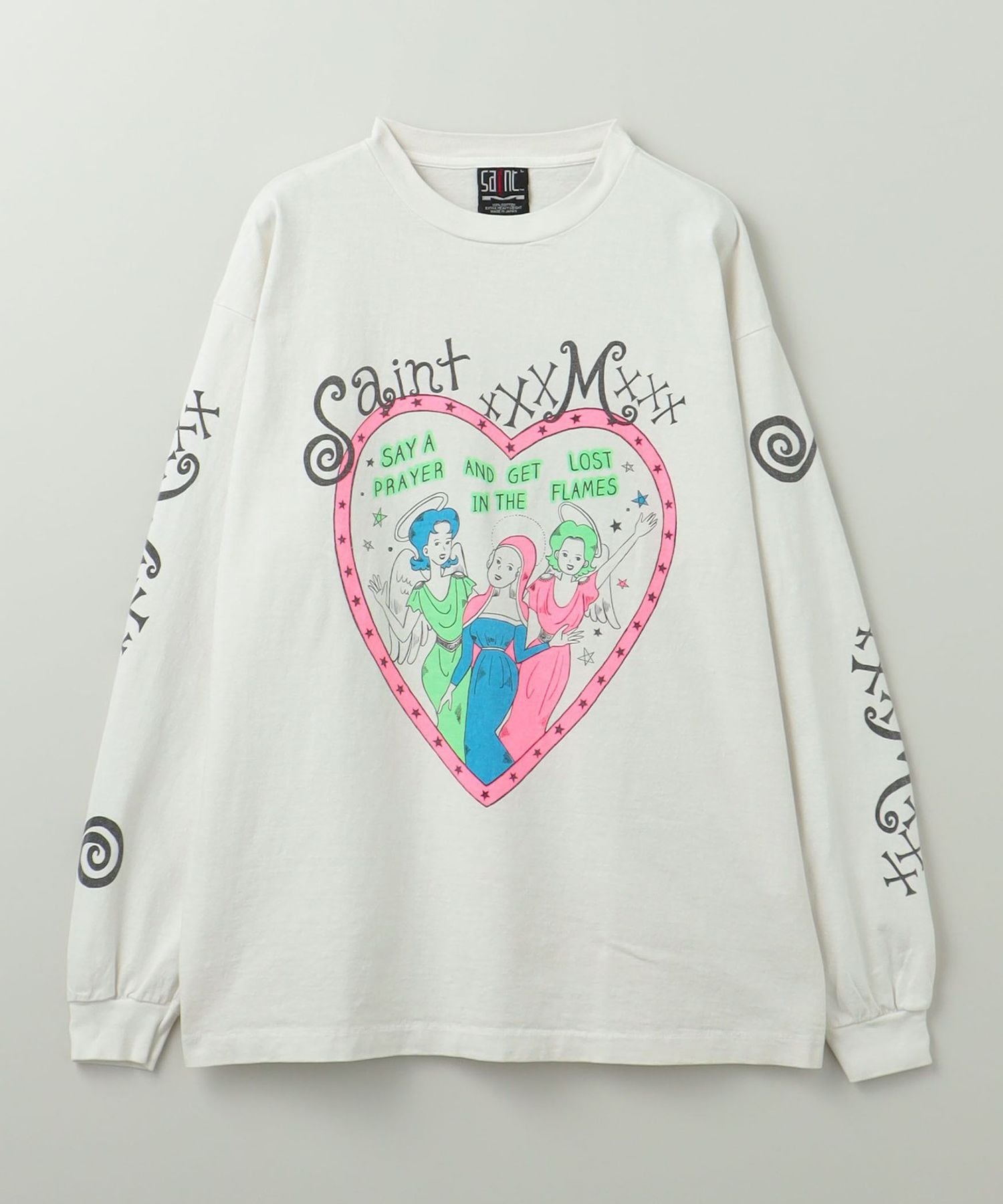 【極美品】SAINT MICHAEL PINK HEART ロングスリーブ 極美品】SAINT MICHAEL PINK HEART ロングスリーブΩ