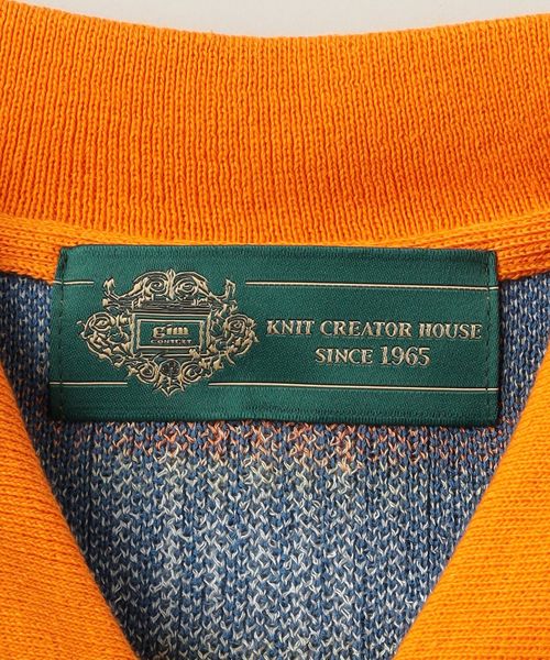 【新品】gim CONTEXT/ジム Ombre Check ニットポロシャツ gim CONTEXT＞ Ombre Check P/S/ニットポロ