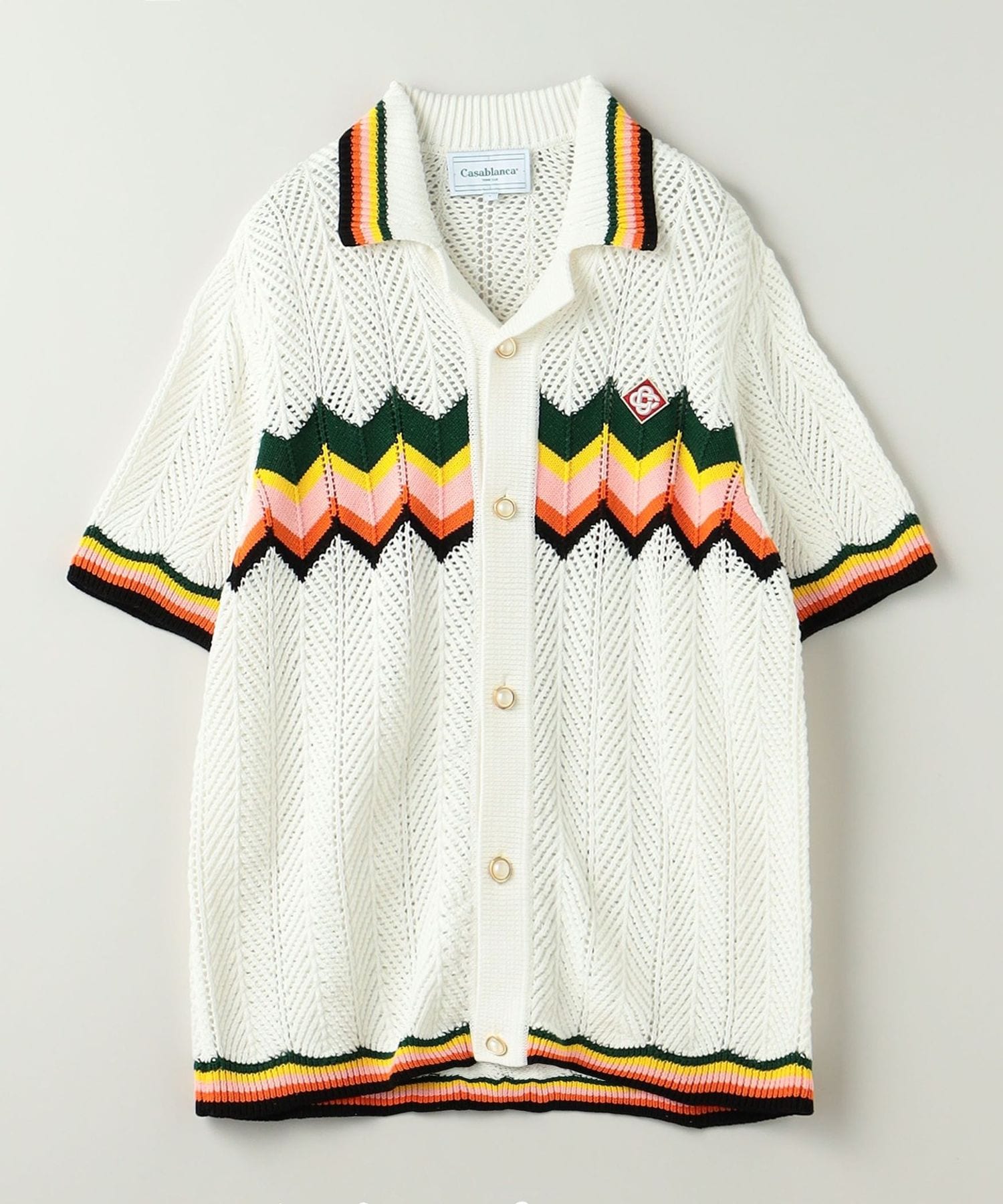 CASABLANCA＞ CHEVRON LACE KNIT SHIRT/ニット
